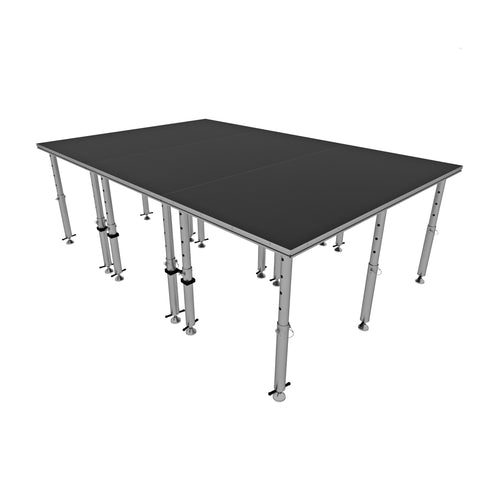 StageQ 12x8ft Portable Stage Platform Package with 3 Decks Event Staging System 28-48" Height