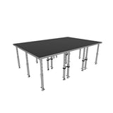 StageQ 12x8ft Portable Stage Platform Package with 3 Decks Event Staging System 28-48" Height