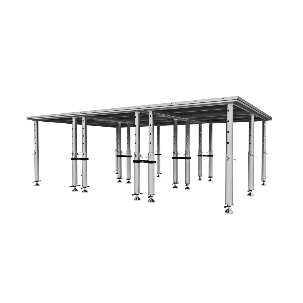 StageQ 12x8ft Portable Stage Platform Package with 3 Decks Event Staging System 28-48" Height