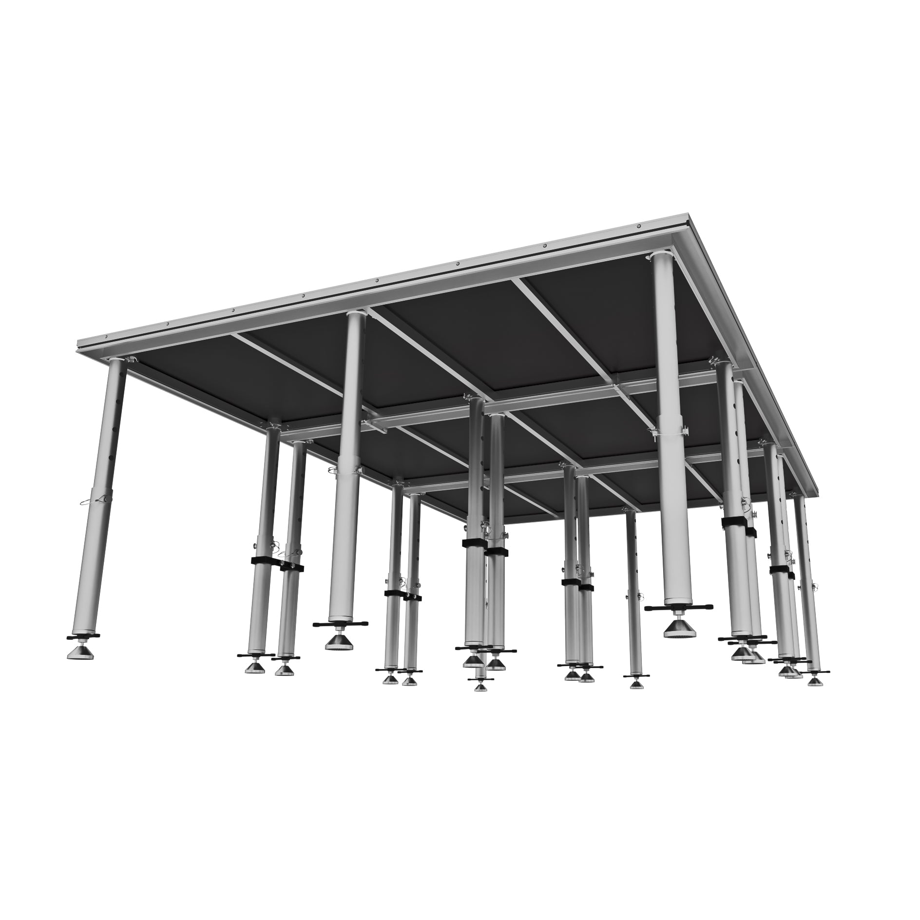 StageQ 12x8ft Portable Stage Platform Package with 3 Decks Event Staging System 28-48" Height