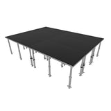 StageQ 12x16ft Portable Stage Platform Package with 6 Decks Event Staging System 28-48" Height