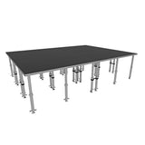 StageQ 12x16ft Portable Stage Platform Package with 6 Decks Event Staging System 28-48" Height