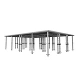 StageQ 12x16ft Portable Stage Platform Package with 6 Decks Event Staging System 28-48" Height