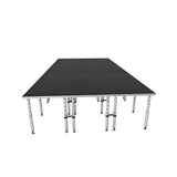 StageQ 12x24ft Portable Stage Platform Package with 9 Decks Event Staging System 28-48" Height