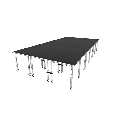 StageQ 12x24ft Portable Stage Platform Package with 9 Decks Event Staging System 28-48