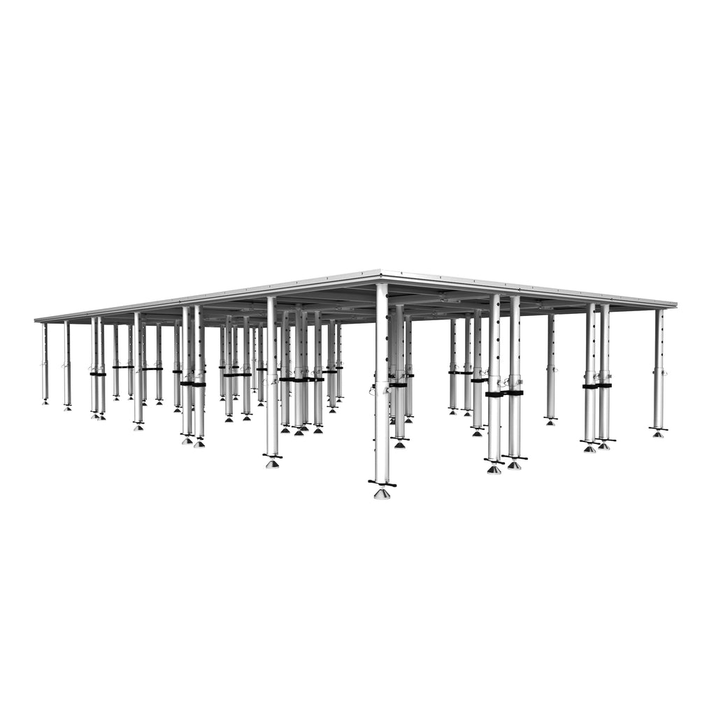 StageQ 12x24ft Portable Stage Platform Package with 9 Decks Event Staging System 28-48" Height