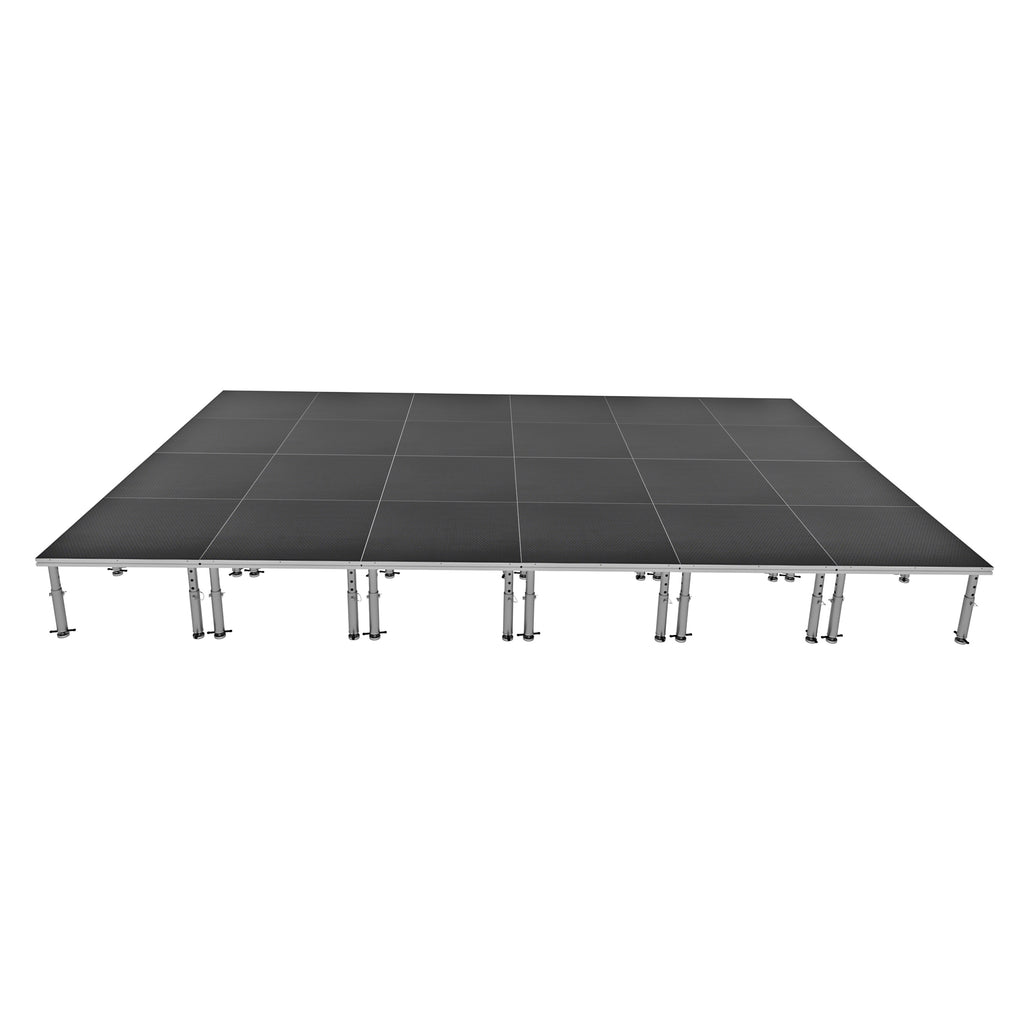 StageOne 16 ft x 24 ft / 4x4 Package – 24 Decks w/ 16–22 inch Adjustable Legs