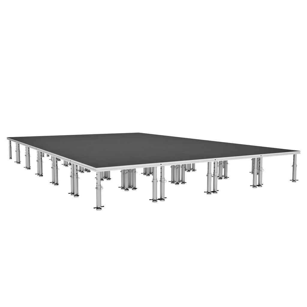 StageOne 16 ft x 24 ft / 4x4 Package – 24 Decks w/ 16–22 inch Adjustable Legs