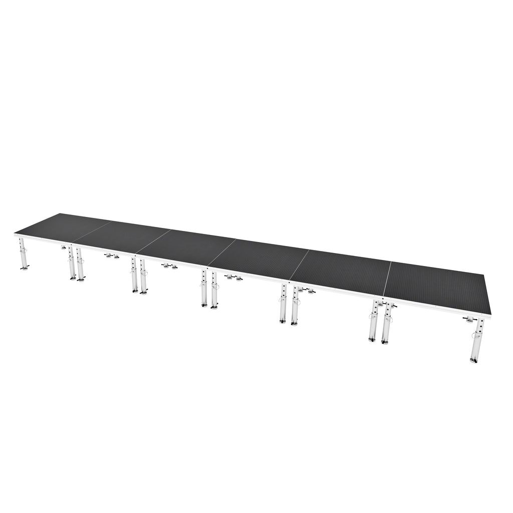 StageOne 24 ft x 4 ft / 4x4 Package – 6 Decks w/ 16–22 inch Adjustable Legs