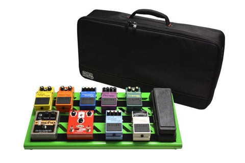 Gator Cases GPBBAKGR Green Aluminum Pedal Board; Large w/ Carry Bag