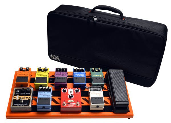 Gator Cases GPBBAKOR Orange Aluminum Pedal Board; Large w/ Carry Bag