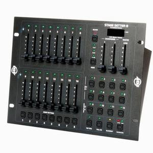 American Dj STAGESETTER8 8 DMX ch. dimmer board. 8 programmable patterns, 4 built-in programs, and