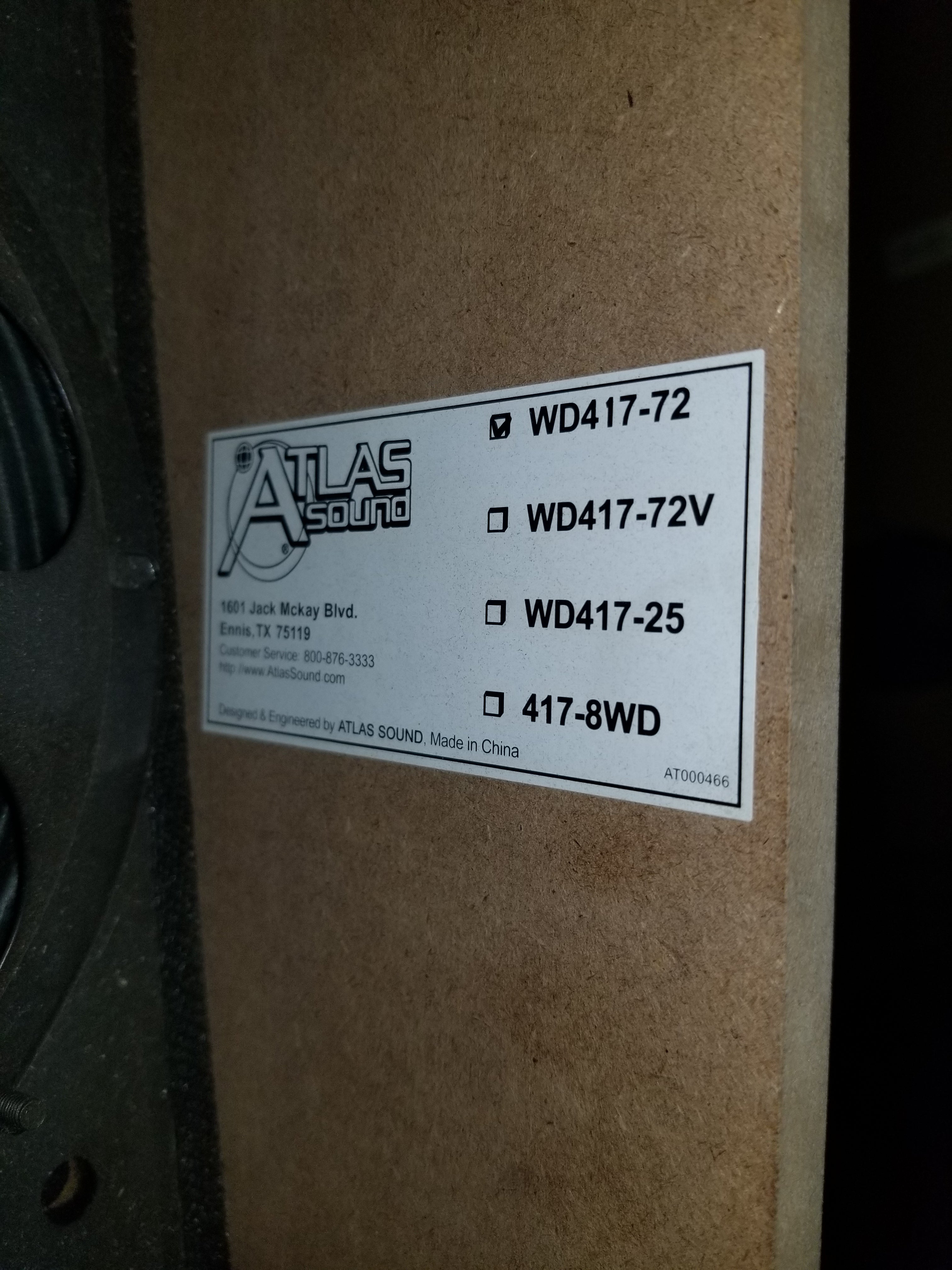 Atlas WD417-72 Open Box