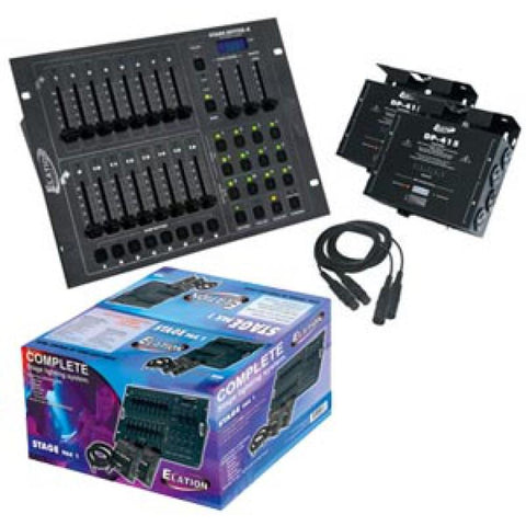 American DJ STAGEPAK1 2 X DP-415 (4 ch. DMX Dimmer/Switch Pack) 1x Stage Setter-8, 2x XLR cable, 2x DP-415                 - Image 1