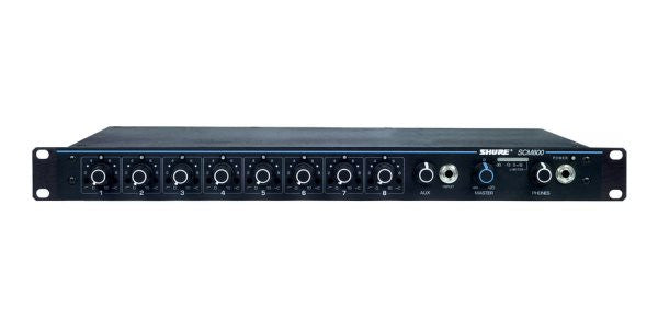 Shure SCM800 Eight-Channel Microphone Mixer with EQ per Channel, AC only, One Rack Space, Rack Moun