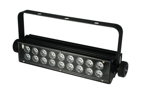 Blizzard Lighting SNOWBLIND LED strobe with 18x 3-watt bright white LEDs. 3-DMX channels,master/slave