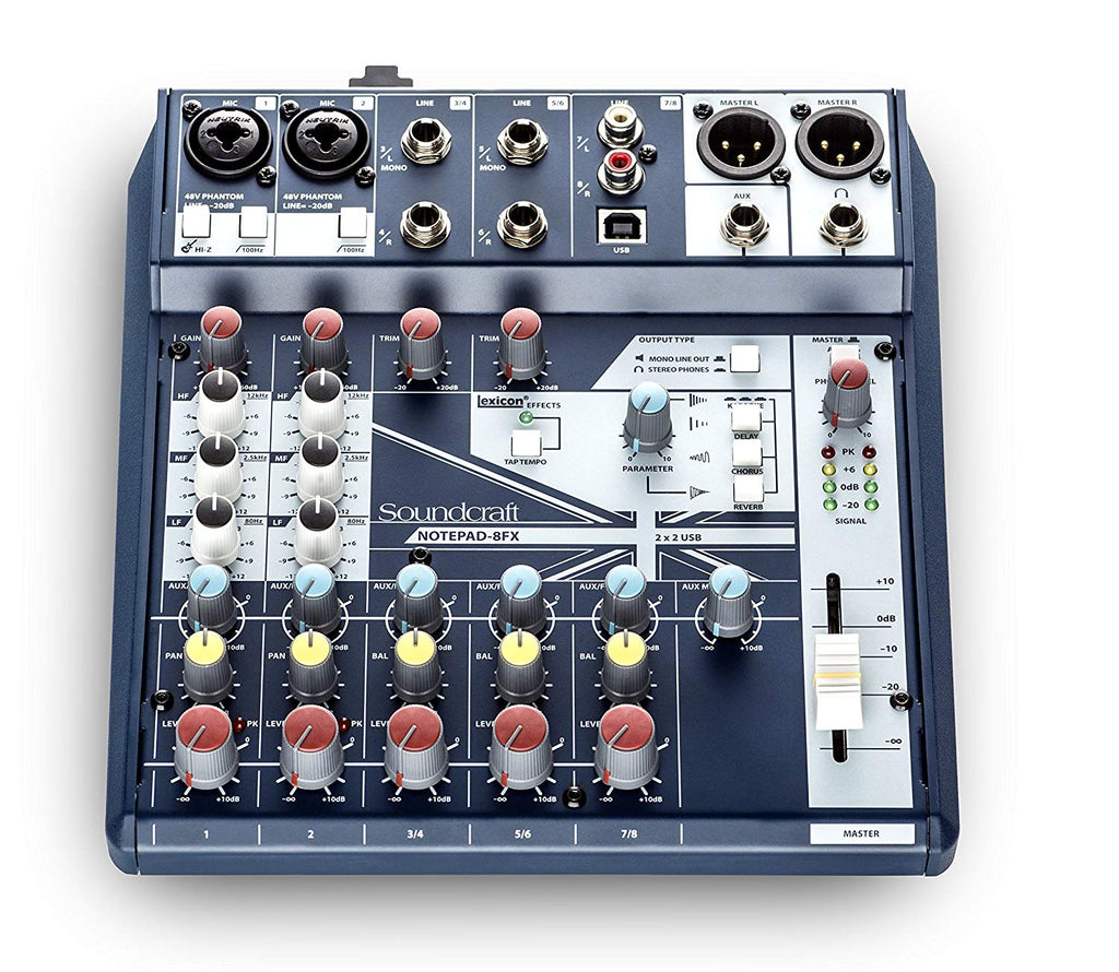 Soundcraft Notepad-8FX Small-format Analog Mixing Console with USB I/O and Lexicon Effects