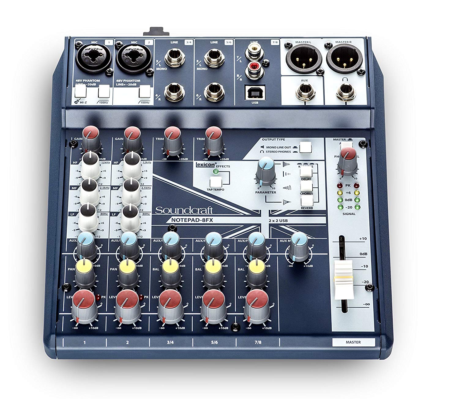 Soundcraft Notepad-8FX Small-format Analog Mixing Console with USB I/O and Lexicon Effects