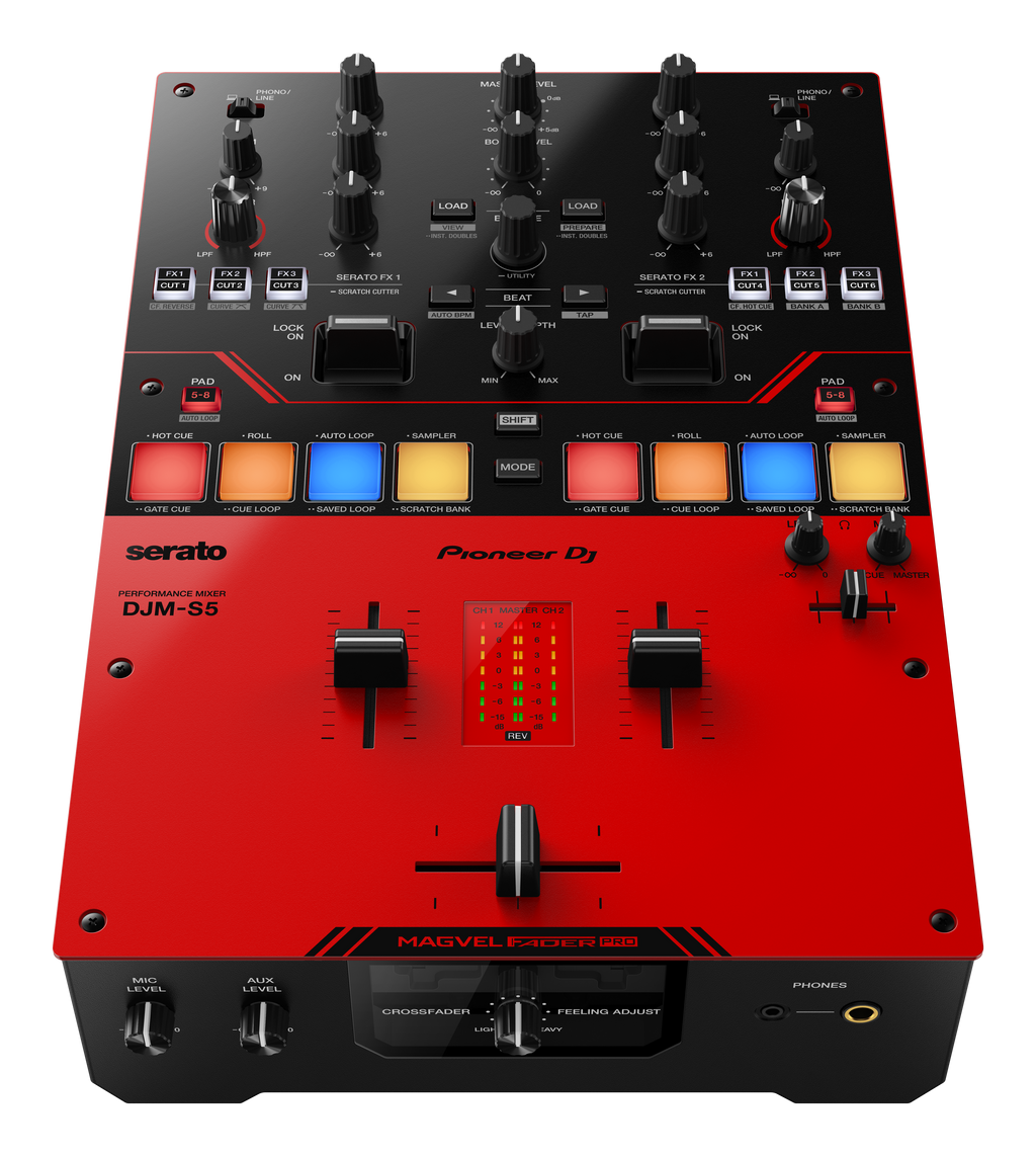 Pioneer DJM-S5 Scratch-style 2-Channel DJ Mixer (Gloss Red)