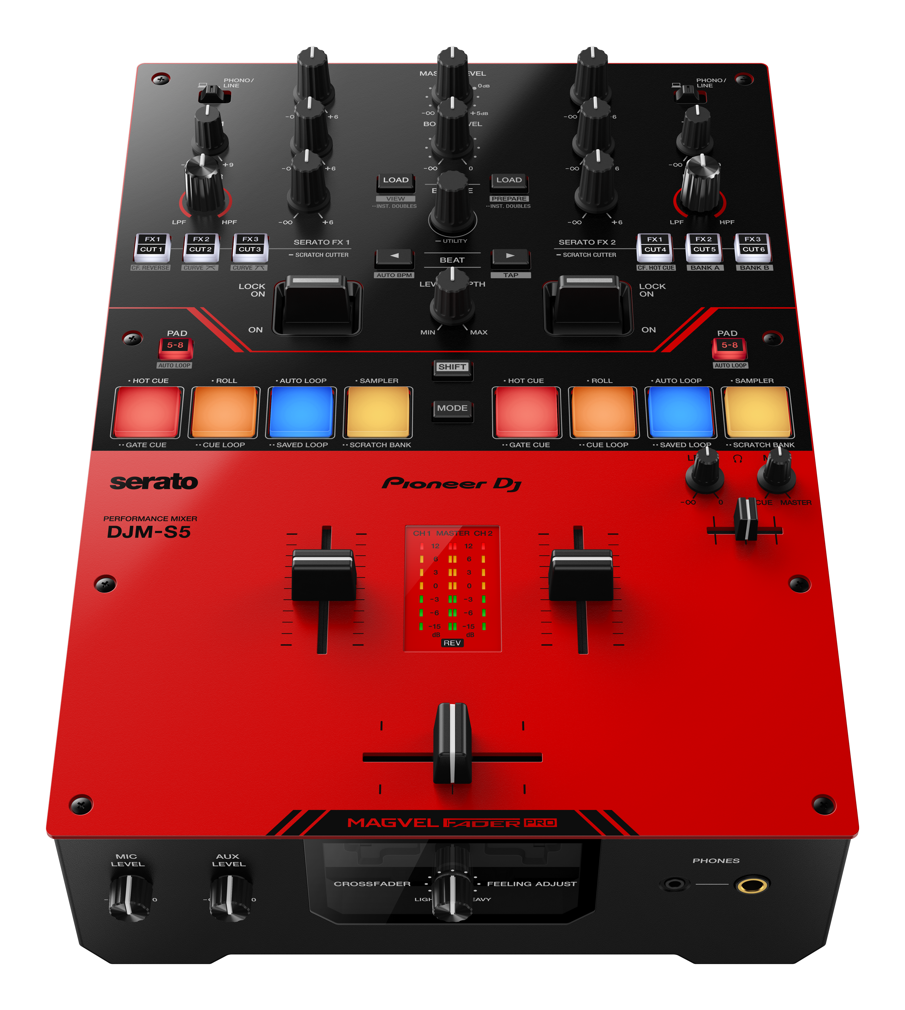 Pioneer DJM-S5 Scratch-style 2-Channel DJ Mixer (Gloss Red)