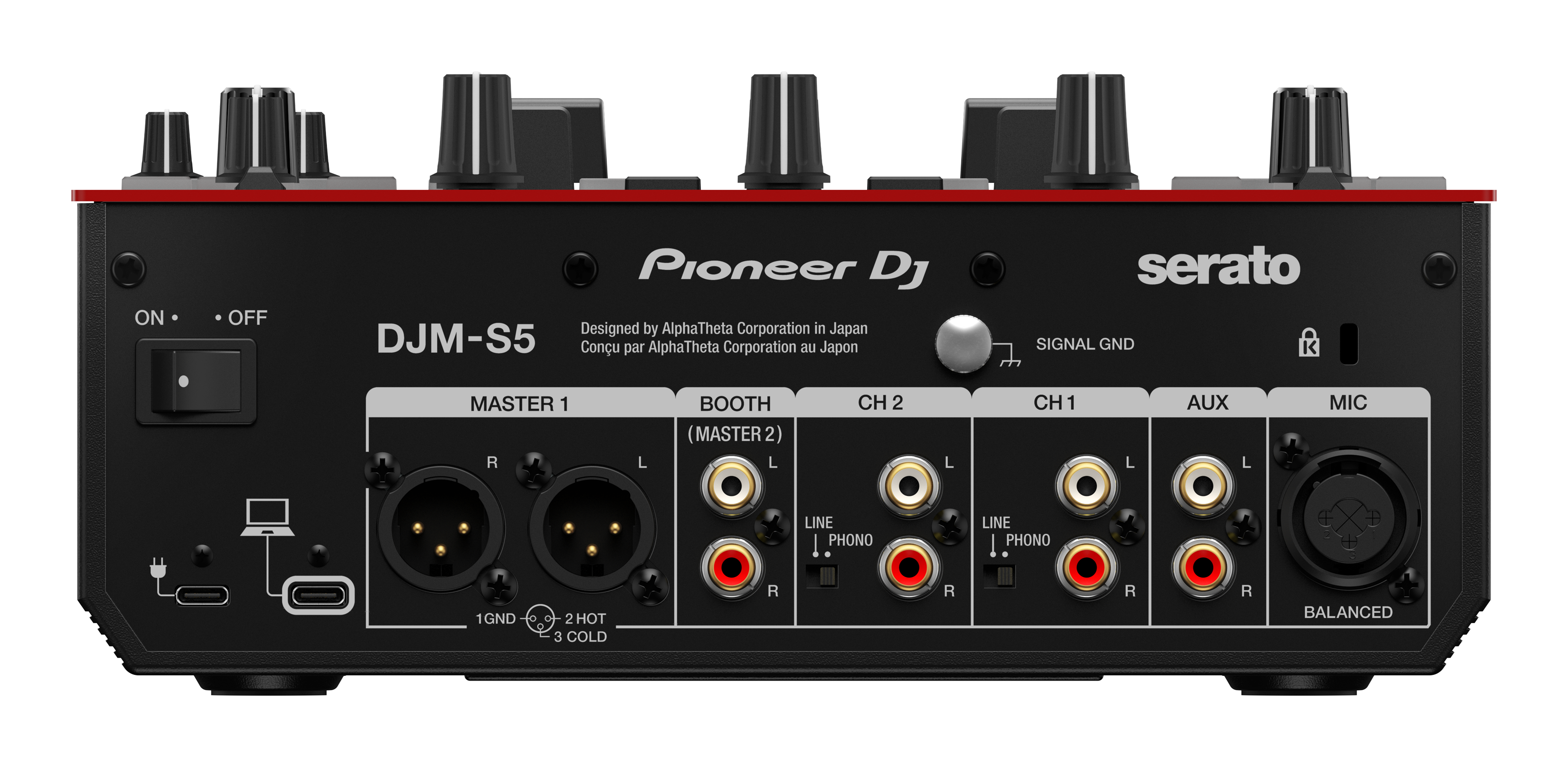 Pioneer DJM-S5 Scratch-style 2-Channel DJ Mixer (Gloss Red)