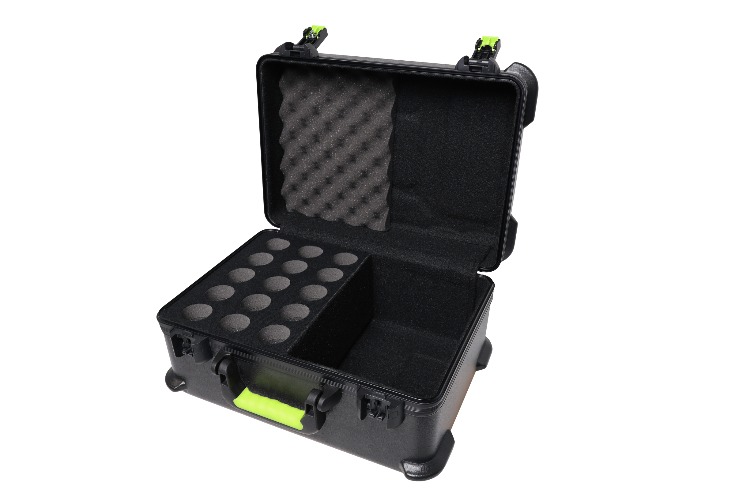 Molded Case w/ Drops for (15) Mics - TSA Latch