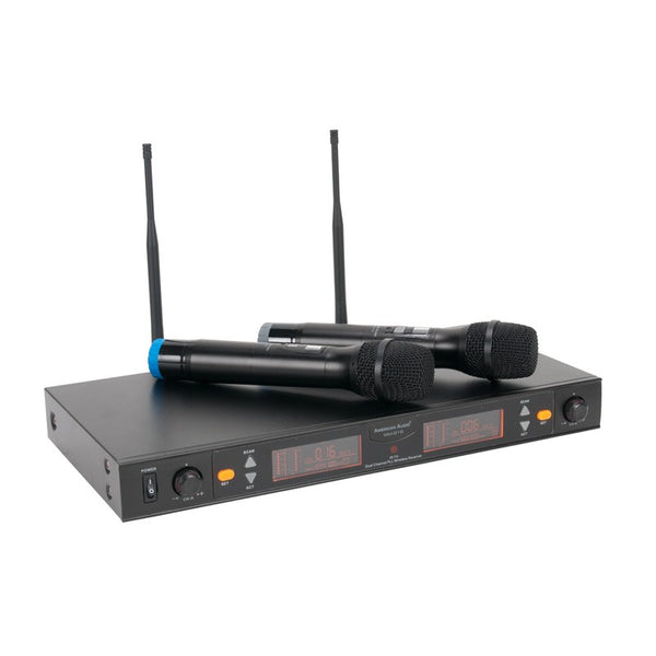 American DJ 2 Channel Handheld UHF Microphone System Includes Two Wireless Microphones - Image 1