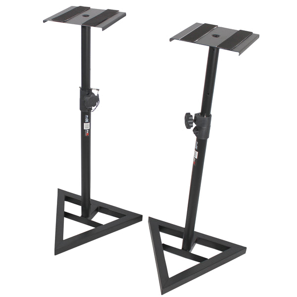 Pair of Monitor Speaker Platform Stands W-Rubberized Platform and Wide Base