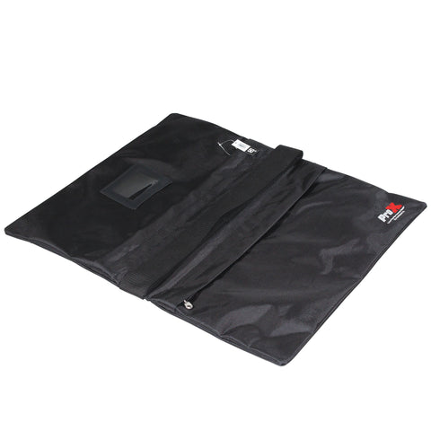 50lb Capacity Black Double Zipper Saddlebag Sandbag - Empty