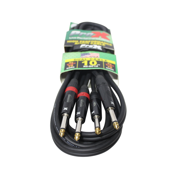 10 Ft. Unbalanced Dual 1/4" TS-M to Dual 1/4" TS-M High Performance Audio Cable