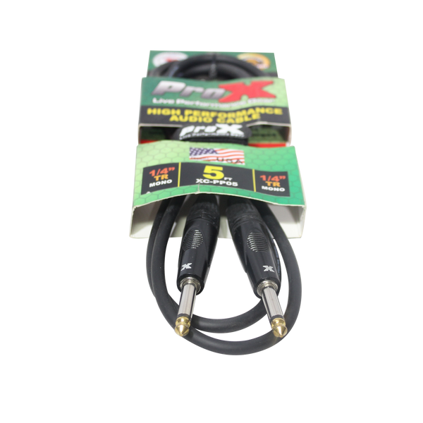 5 Ft. Unbalanced 1/4" TS-M to 1/4" TS-M High Performance Audio Cable
