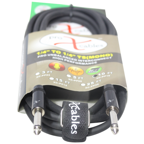 10 Ft. Unbalanced 1/4" TS-M to 1/4" TS-M High Performance Audio Cable