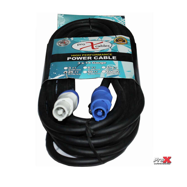 25 Ft.14 AWG High Performance Link Grey Male to Blue Male for powerCON equipped devices