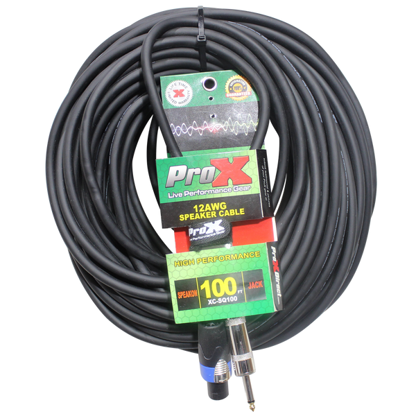 100 Ft. SpeakOn to 1/4" TS-M High Performance Speaker Cable 12AWG