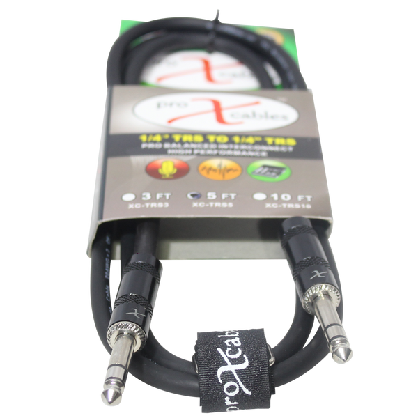 5 Ft. Balanced 1/4" TRS-M to TRS-M High Performance Audio Cable