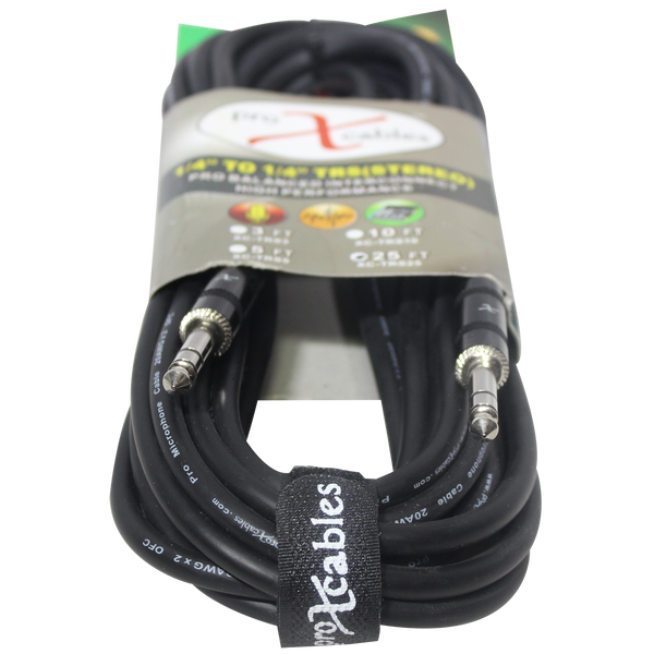 25 Ft. Balanced  1/4" TRS-M to TRS-M High Performance Audio Cable