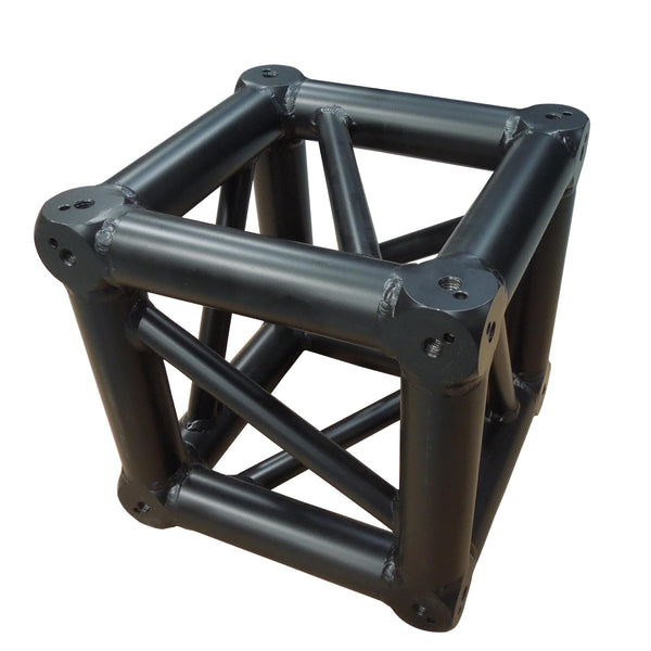 6 Way Square Truss Junction Block - Includes 4 Way 16 Half Conical Couplers | Black Powder Coated | 2mm Wall