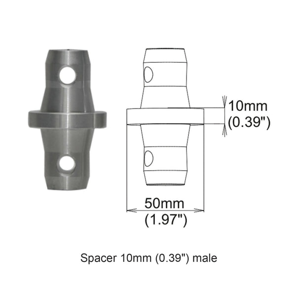 Spacer 10mm Male Coupler