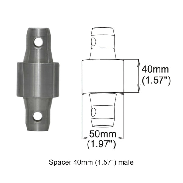 Spacer 40mm Male Coupler