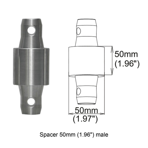 Spacer 50mm Male Coupler
