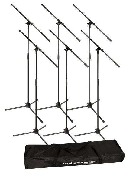Ultimate Support JSMCFB6PK JamStands Six Tripod Mic Stands w/ Carrying Bag