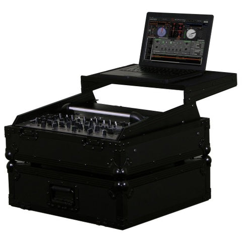 Odyssey FFXGS10BL - Black 10U 19″ Rack Mountable Mixer Case with Glide Platform and LED Panel