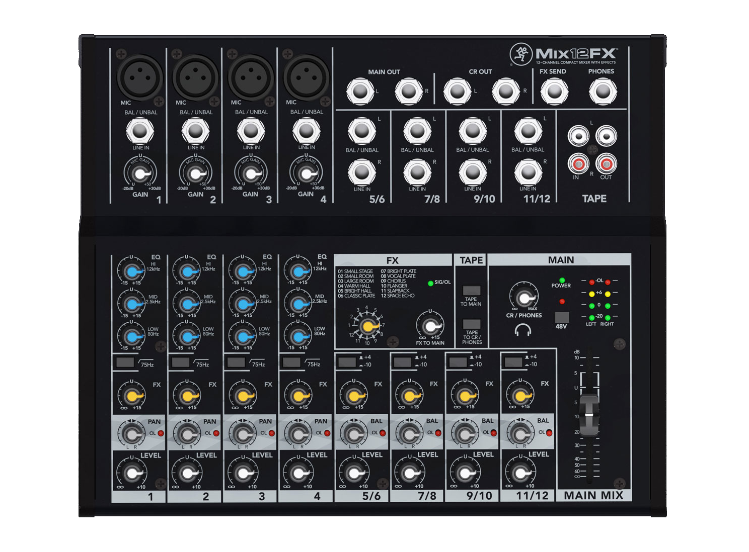 Mackie MIX12FX 12-channel Compact Mixer w/ FX