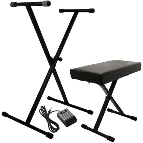 On Stage KPK6520 BB Keyboard Stand and Bench Pack with Sustain Pedal - Image 1