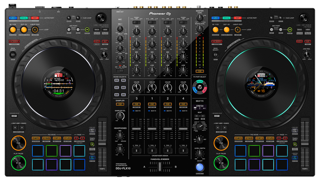 DDJ-FLX10 4 Deck USB DJ Control Surface (rekordbox DJ & Serato DJ Pro)